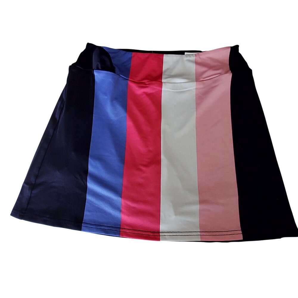 Golftini Golf Skort With Colorful Stripe Pattern Pink Label Size L Connection- - Picture 12 of 12